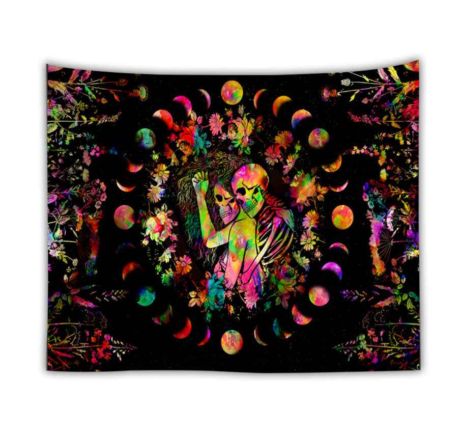 Alien Party Bar Skeleton Fluorescent Tapestry