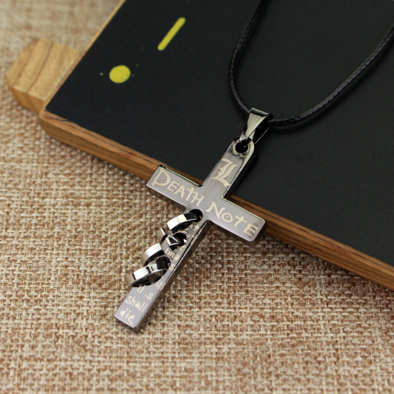 Death Note L Lawliet Cross Pendant Necklace