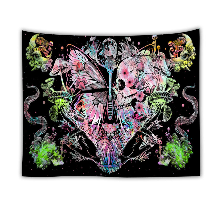 Alien Party Bar Skeleton Fluorescent Tapestry