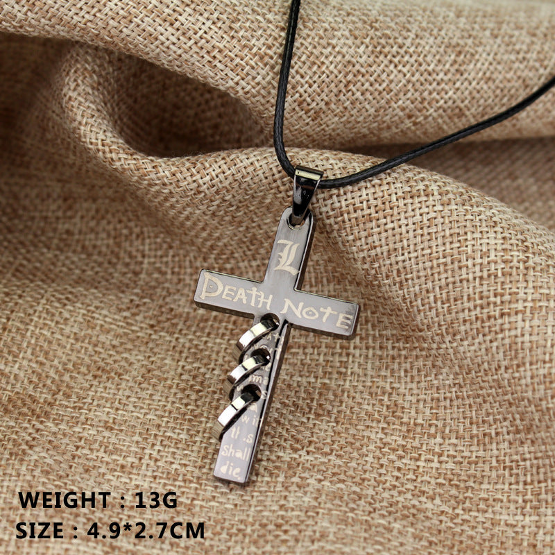 Death Note L Lawliet Cross Pendant Necklace