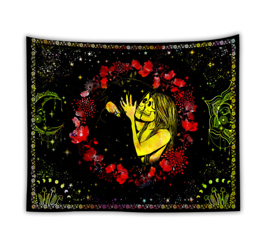 Alien Party Bar Skeleton Fluorescent Tapestry