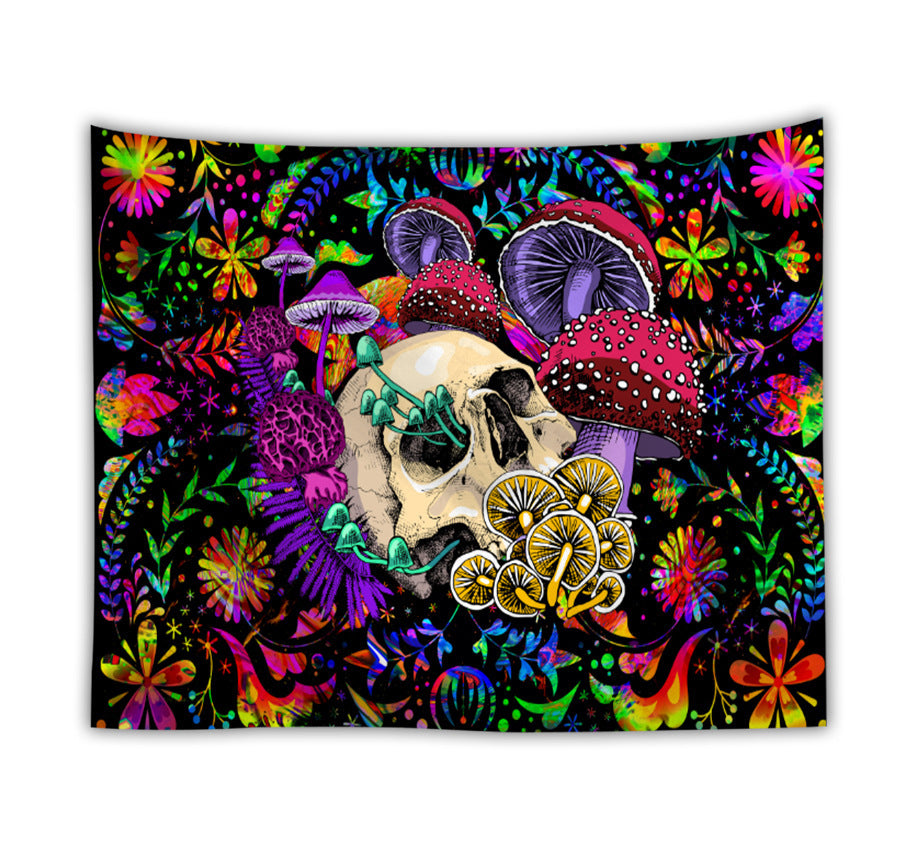 Alien Party Bar Skeleton Fluorescent Tapestry